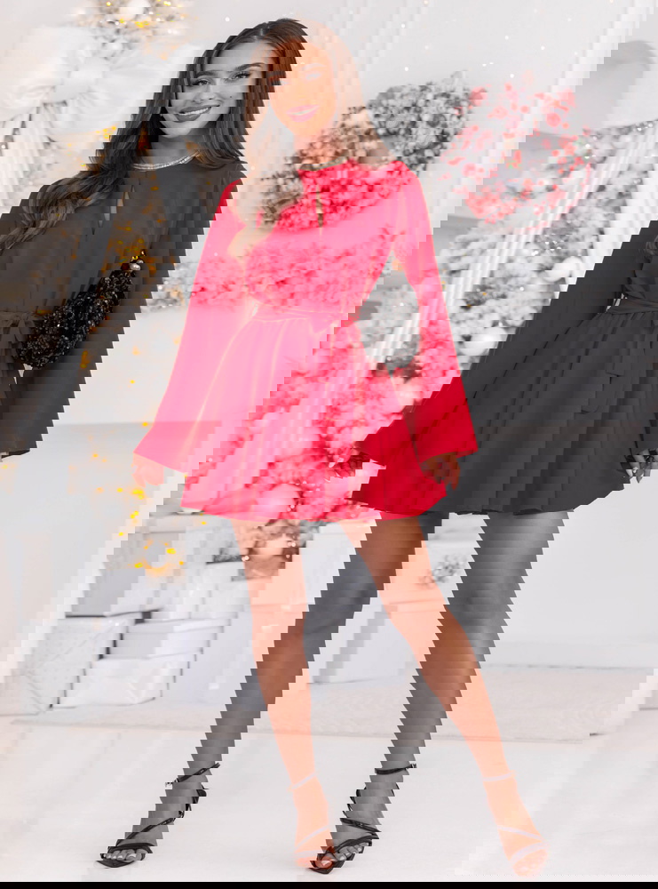 Malinowy świąteczny kombinezon jak...