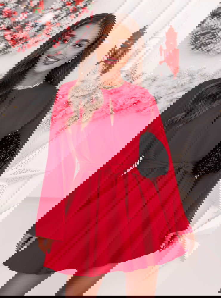 Malinowy świąteczny kombinezon jak...