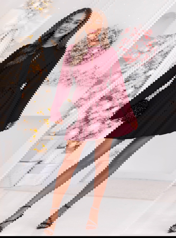 Bordowy świąteczny kombinezon jak...