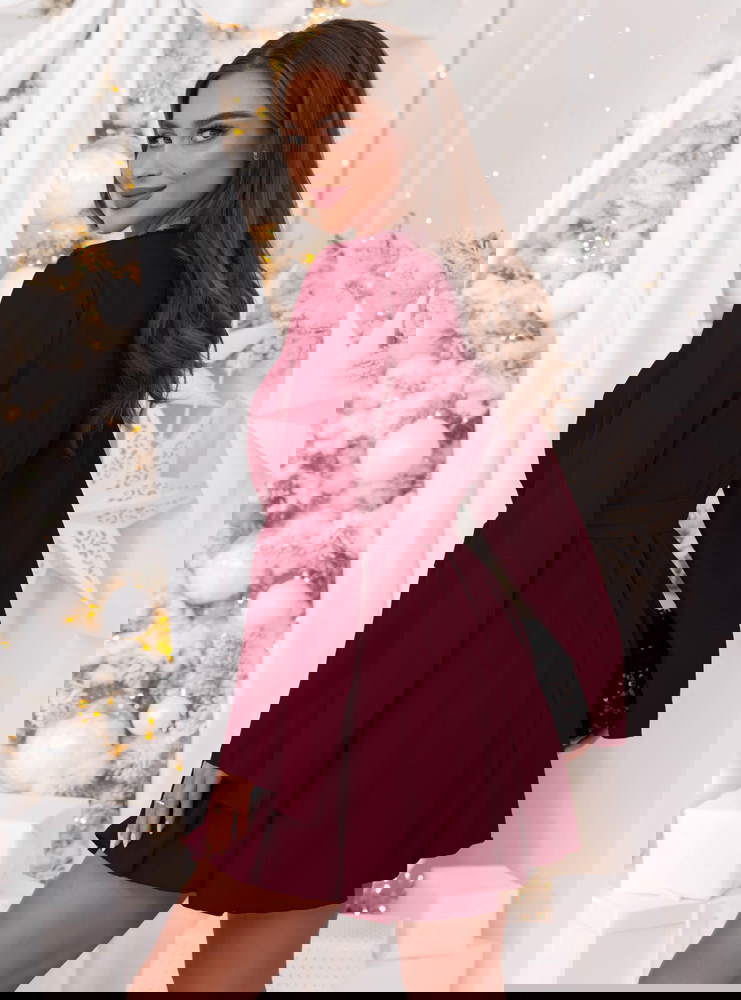 Bordowy świąteczny kombinezon jak...