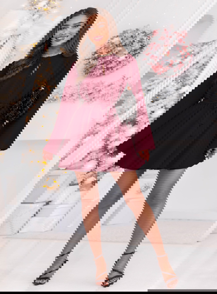 Bordowy świąteczny kombinezon jak...