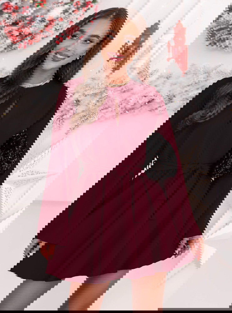 Bordowy świąteczny kombinezon jak...