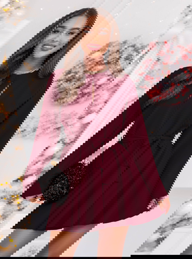 Bordowy świąteczny kombinezon jak...