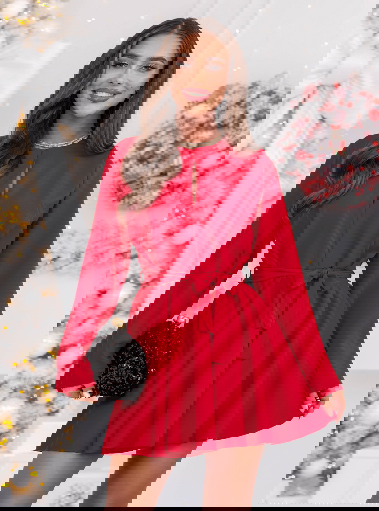 Malinowy świąteczny kombinezon jak...