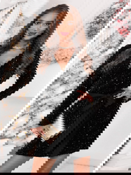 Czarna świąteczna cekinowa...