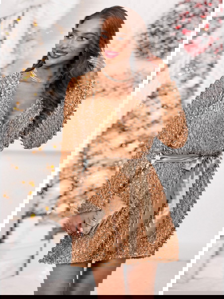 Złota świąteczna cekinowa...