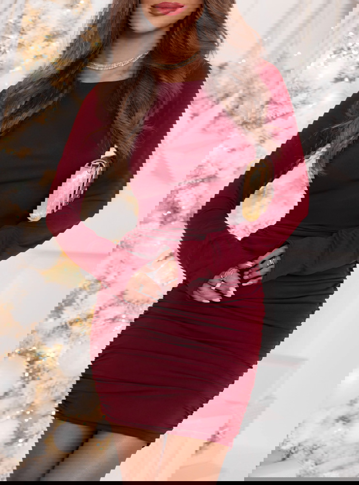 Bordowa świąteczna dopasowana...