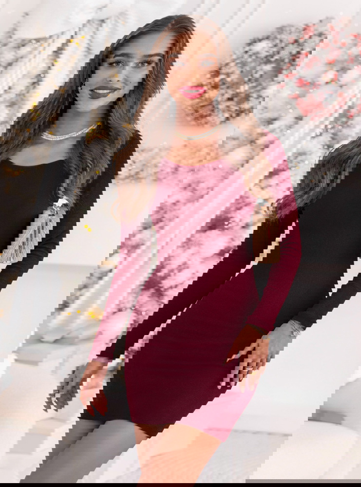 Bordowa prążkowana dopasowana...