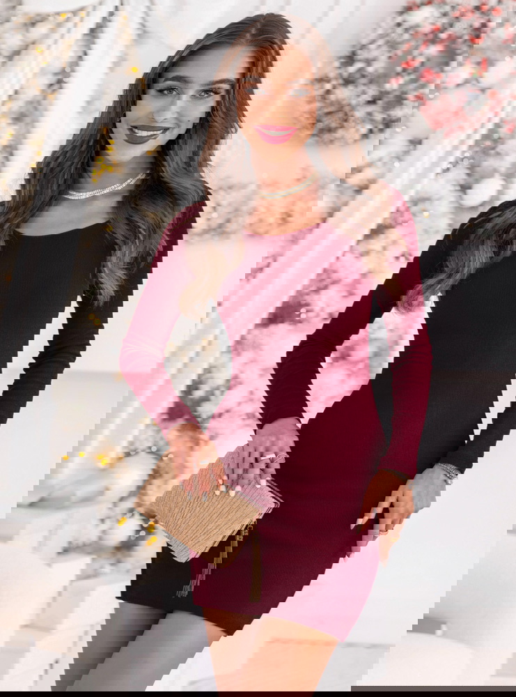 Bordowa prążkowana dopasowana...