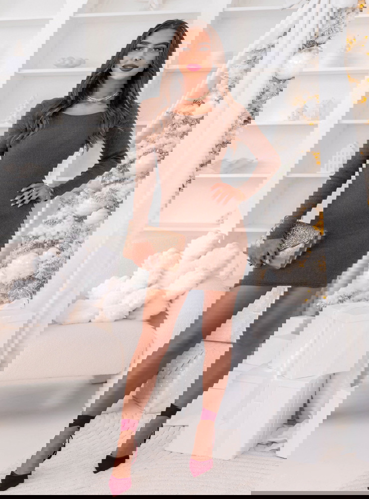 Prążkowana dopasowana świąteczna...