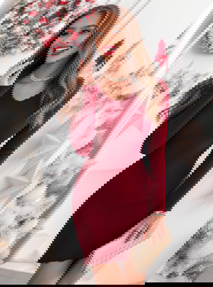 Bordowa prążkowana dopasowana...