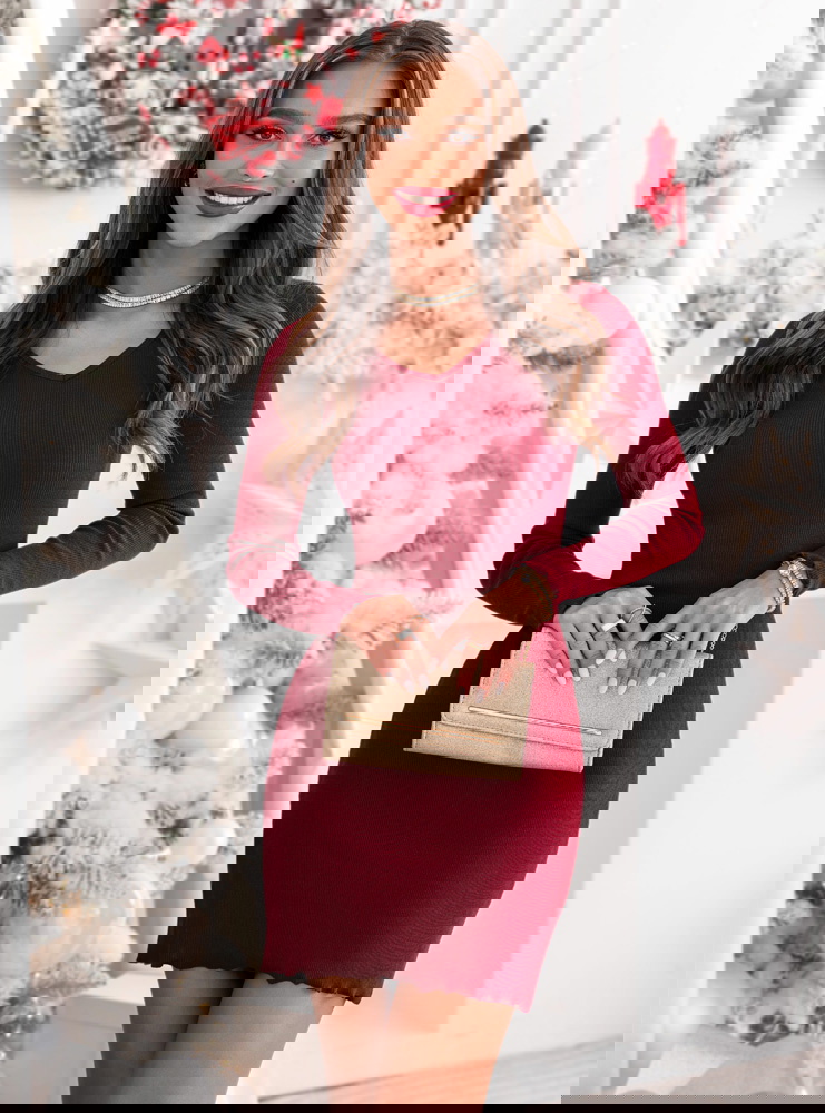 Bordowa prążkowana dopasowana...