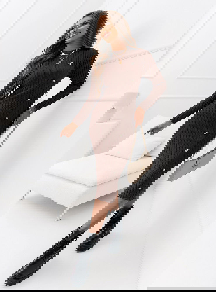 Czekoladowa sweterkowa prążkowana...