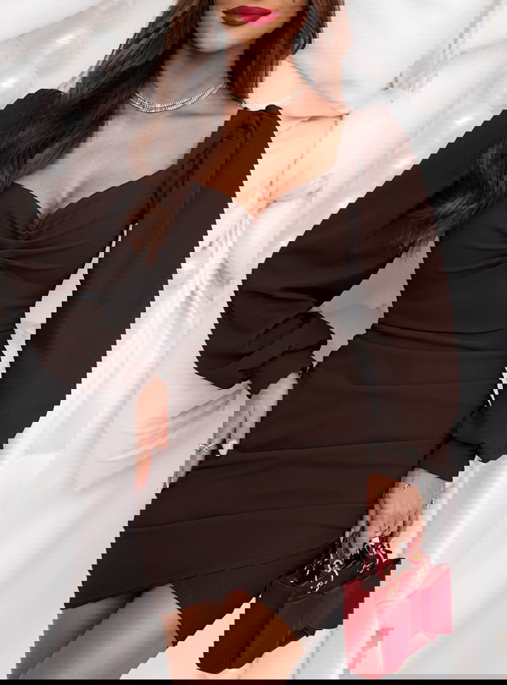 Czekoladowa sukienka na święta z...