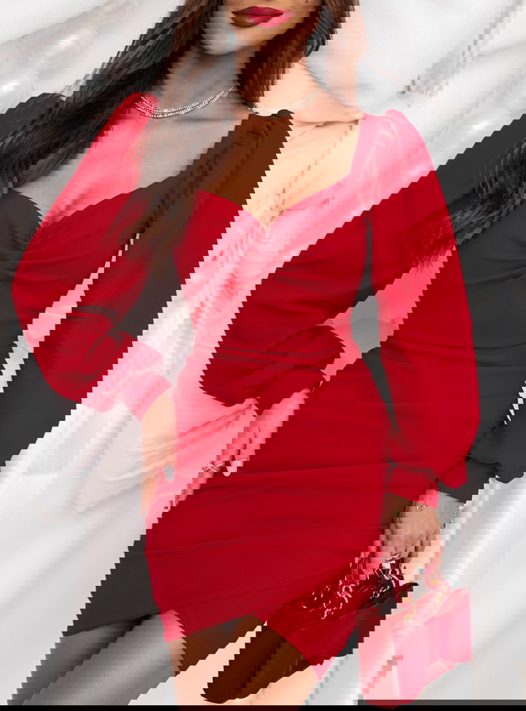 Malinowa sukienka na święta z...