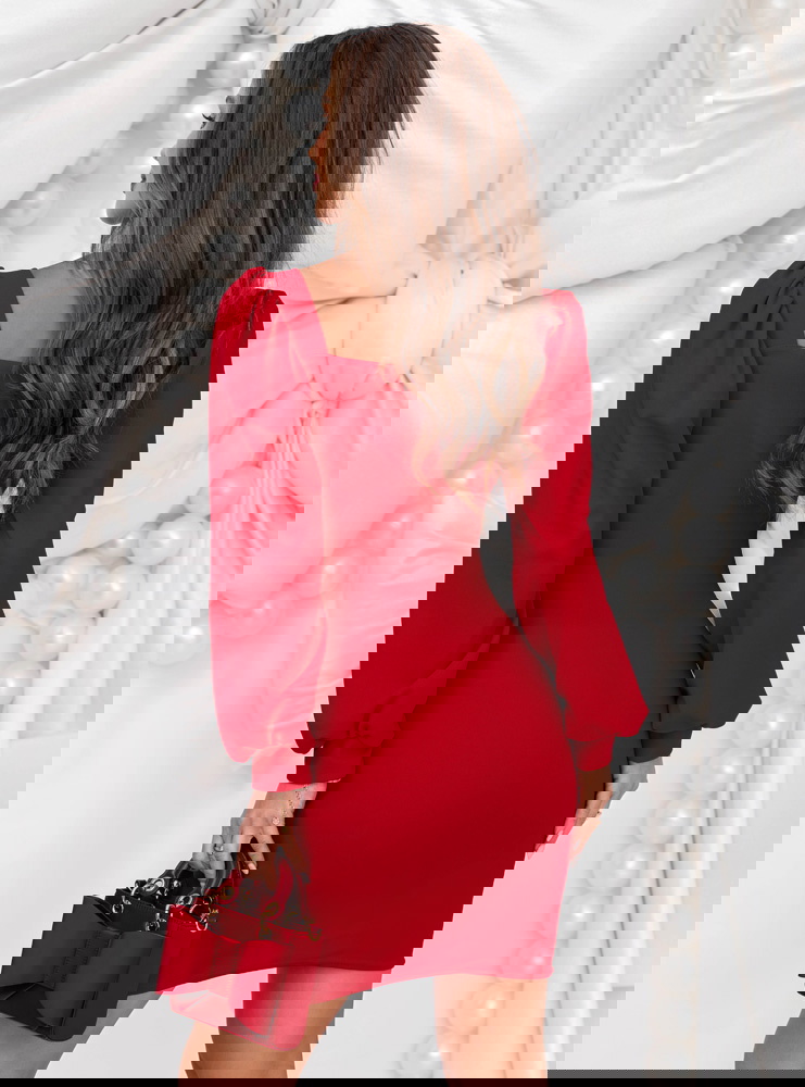 Malinowa sukienka na święta z...