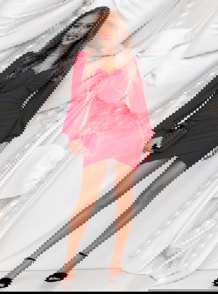 Malinowa sukienka na święta z...