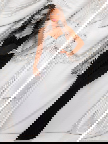 Czarna długa sukienka na...