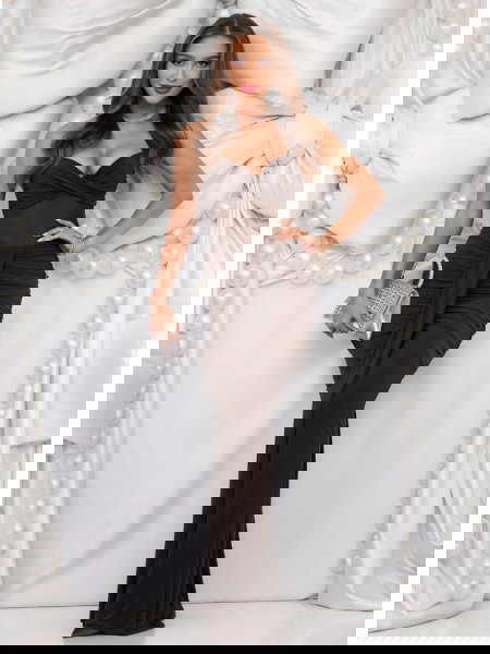 Czekoladowa długa sukienka...