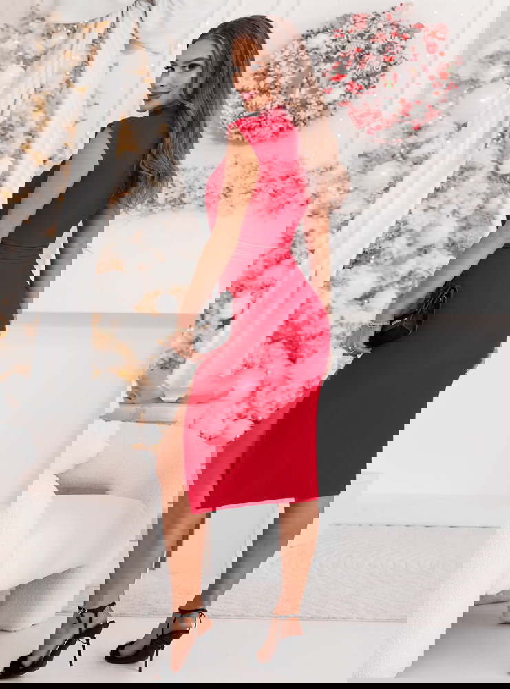 Malinowa dopasowana świąteczna...