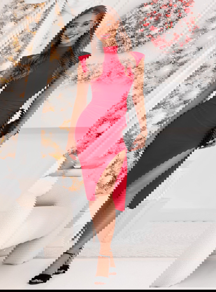 Malinowa dopasowana świąteczna...