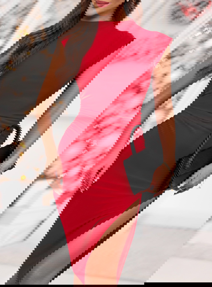 Malinowa dopasowana świąteczna...