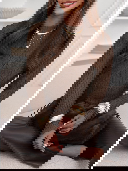 Czekoladowy dzianinowy...