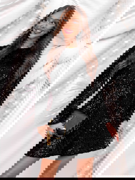 Czarna cekinowa świąteczna...