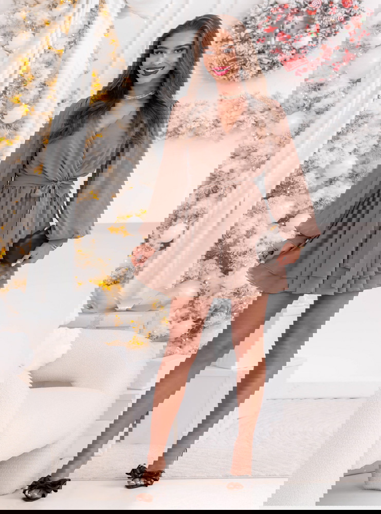 Szyfonowa sukienka mini na święta z...