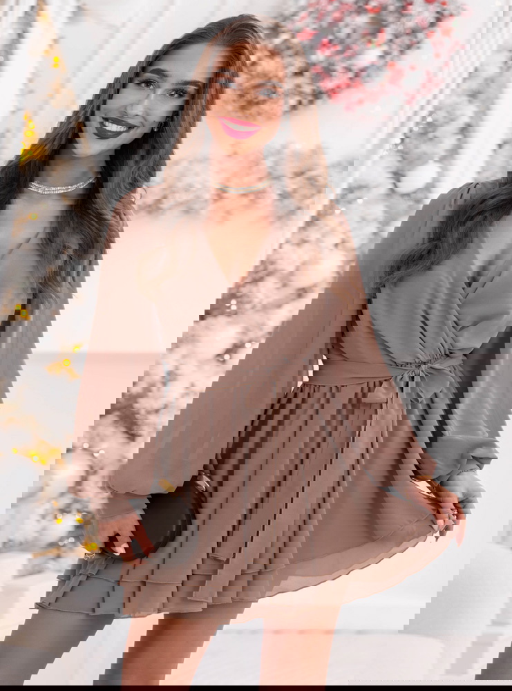 Szyfonowa sukienka mini na święta z...