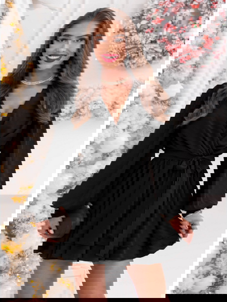 Czarna szyfonowa sukienka... 2