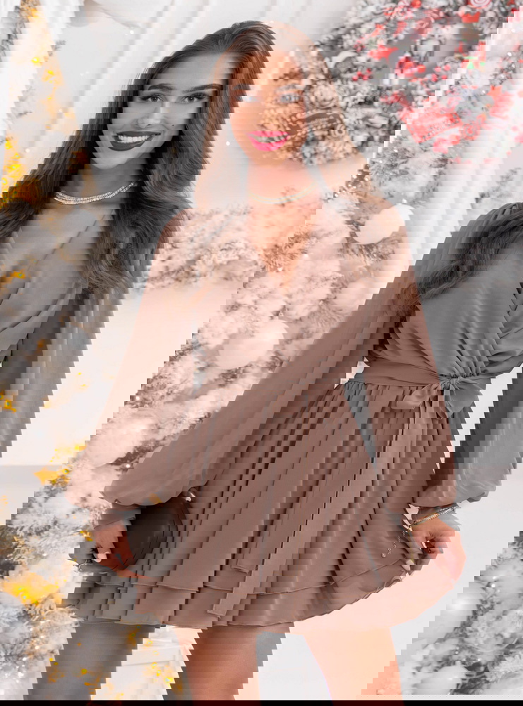 Szyfonowa sukienka mini na święta z...