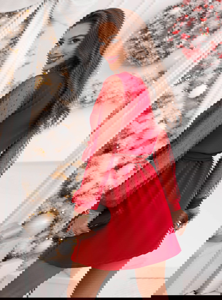 Malinowa sukienka na święta z...