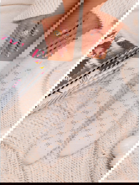 Jasnobeżowe skarpetki z... 2