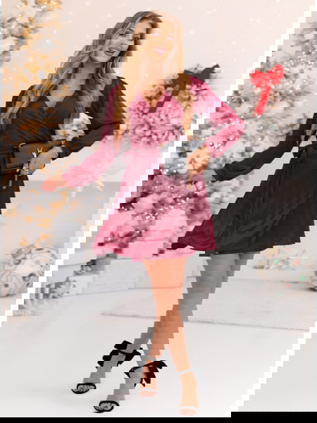 Bordowa satynowa sukienka...