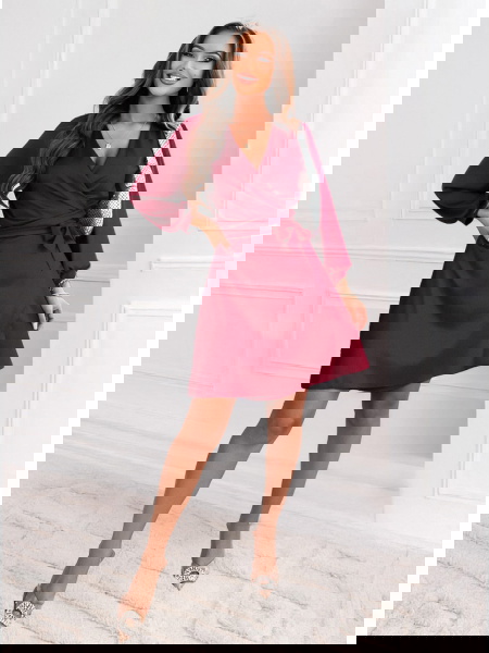 Bordowa satynowa sukienka...