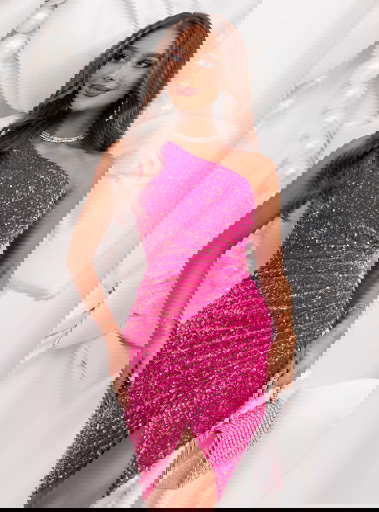 Cekinowa świąteczna sukienka mini...