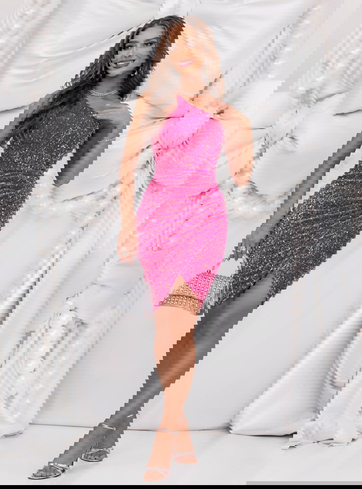 Cekinowa świąteczna sukienka mini...