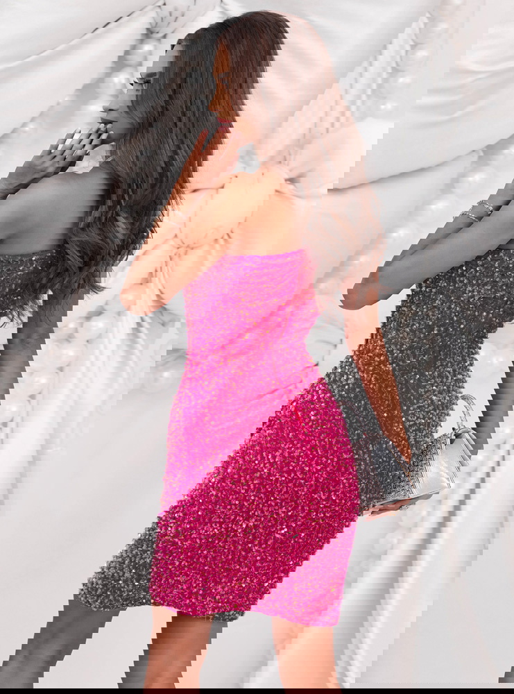 Cekinowa świąteczna sukienka mini...