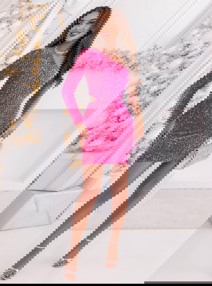 Cekinowa świąteczna sukienka mini...