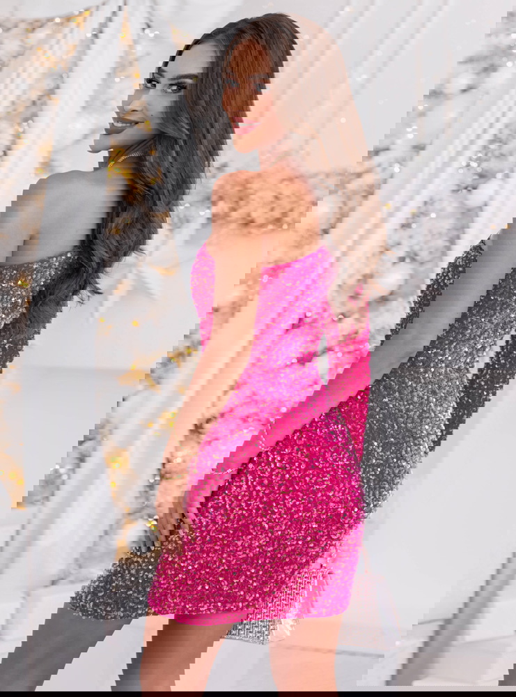 Cekinowa świąteczna sukienka mini...