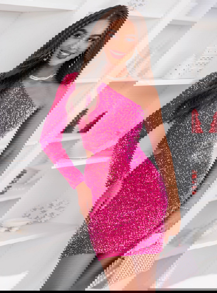 Cekinowa świąteczna sukienka mini...