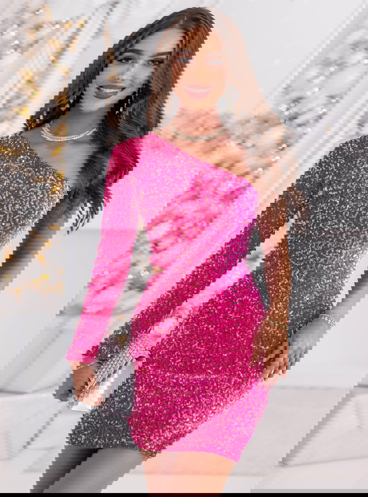 Cekinowa świąteczna sukienka mini...