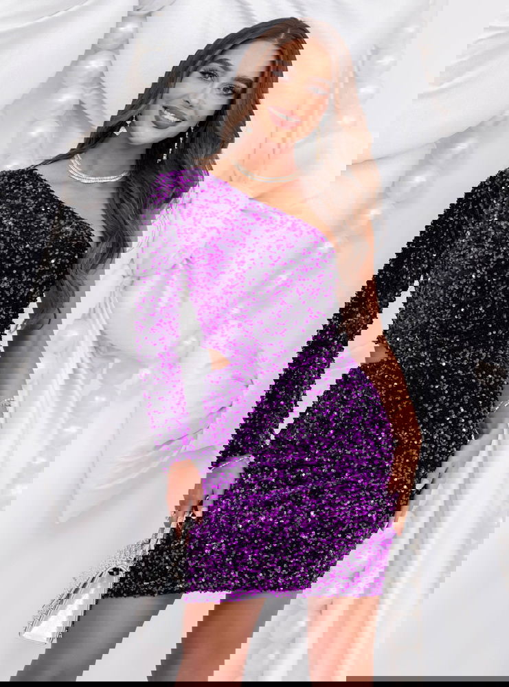 Fioletowa cekinowa świąteczna...