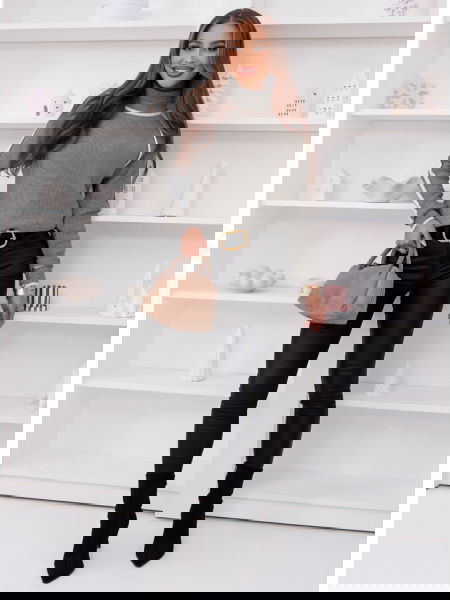 Szary sweter z golfem Melynda 2