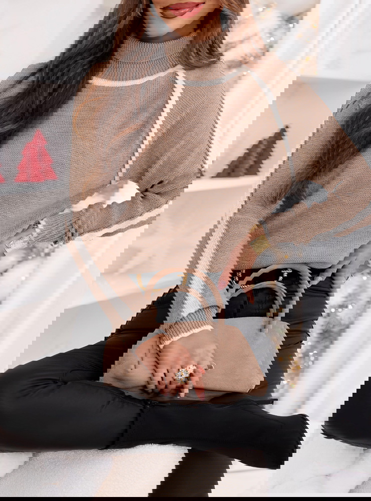 Sweter z golfem Melynda - mocha mousse