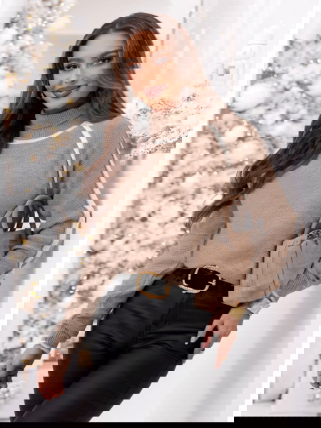 Sweter z golfem Melynda -...