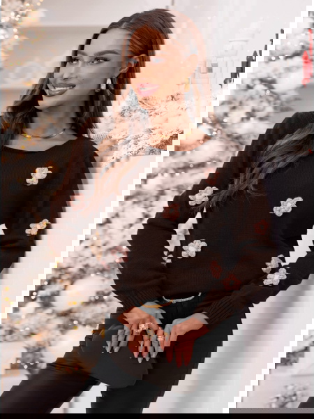 Czekoladowy sweter z... 2