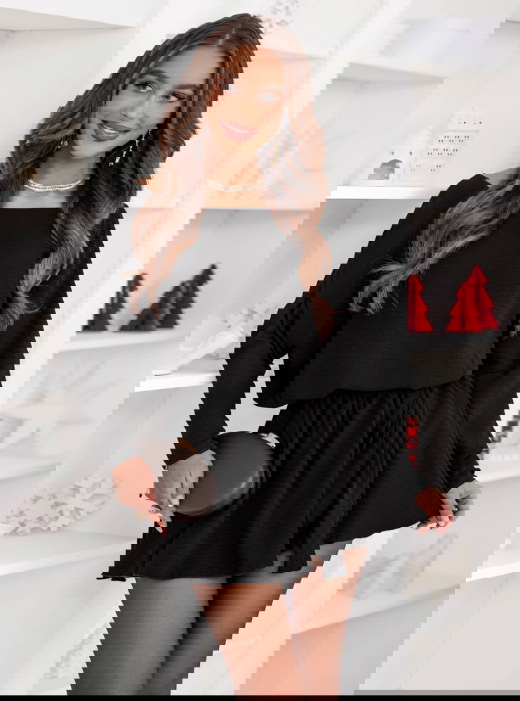 Czarny świąteczny kombinezon jak...