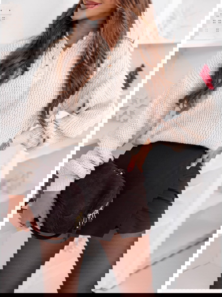 Beżowy sweter oversize z... 2